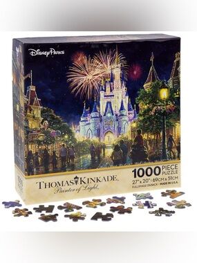 Disney Parks Thomas Kinkade 1000 Piece Puzzle Main Street USA Castle NEW Sealed